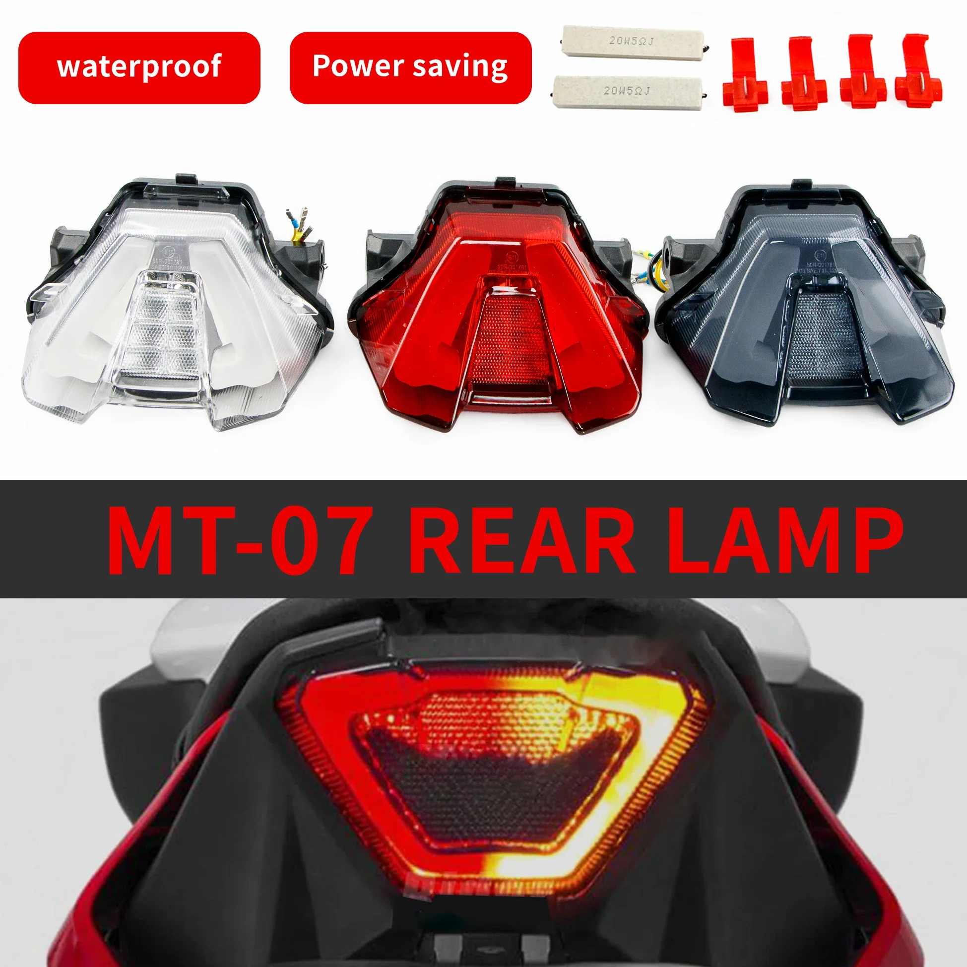 Задний фонарь для мотоцикла подходит YAMAHA MT07 FZ07 MT-07 2021-2023 светодиодный Встроенный