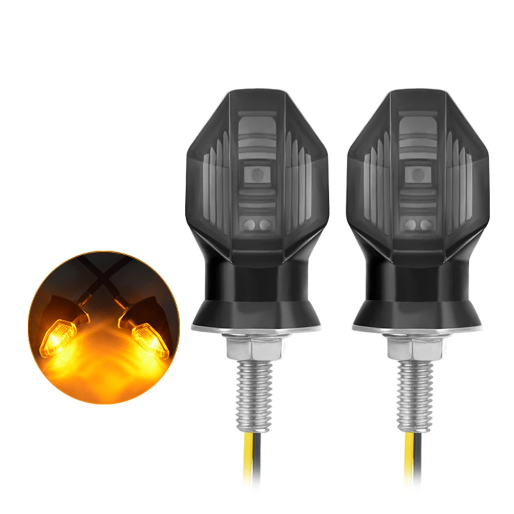 

2pcs Turn Signals Lights Motorcycle Mini LED Amber Turn Bike Signal Indicator Blinker Lights For Dirt Bike Street Bike