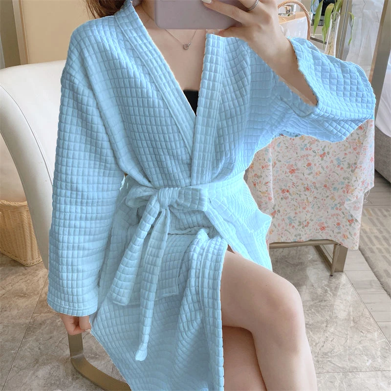 

Spring and autumn new bathrobe sexy long couple pajamas nightdress hotel bathrobe absorbent nightgown pajamas home service