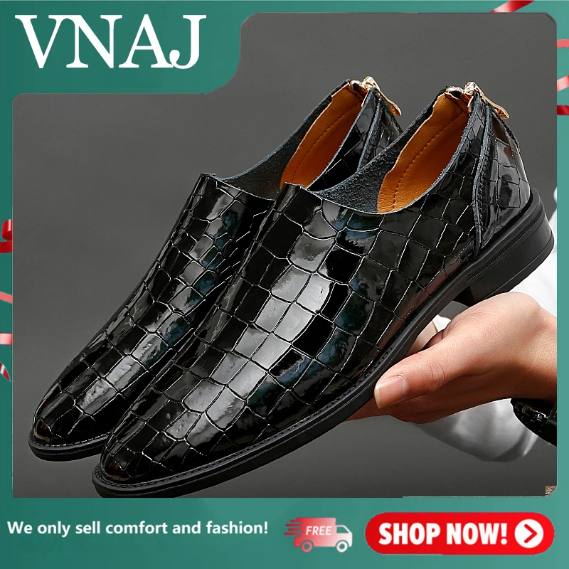 

Мужские туфли ручной работы VNAJ, из крокодиловой кожи, Мокасины с красной подошвой, роскошные свадебные туфли
