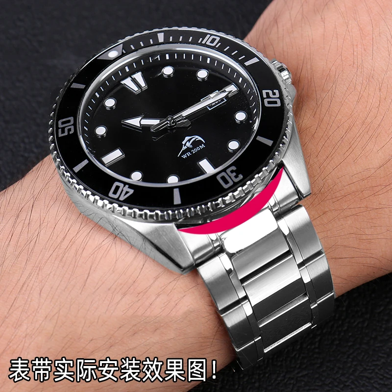 22mm stainless steel strap is suitable for CASIO strap MDV106 374MTP-1374 / 1375 / VD01 fine steel arc bracelet