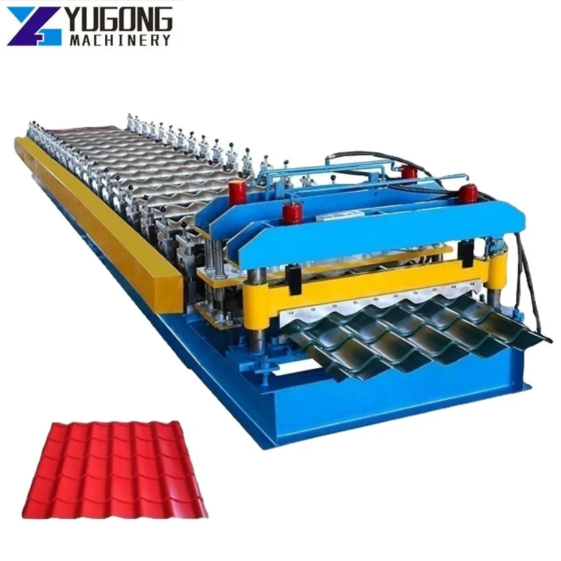 

Building Roof Plc Control Roofing Sheet Glazed Steel Machine Roll Forming Metal Roof Roll Forming Machine For Sale