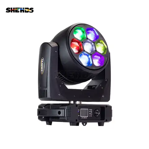 SHEHDS мощный светодиодный светильник 7x40 Вт RGBW Zoom движущийся головной светильник DMX контроль сцены бара концерта