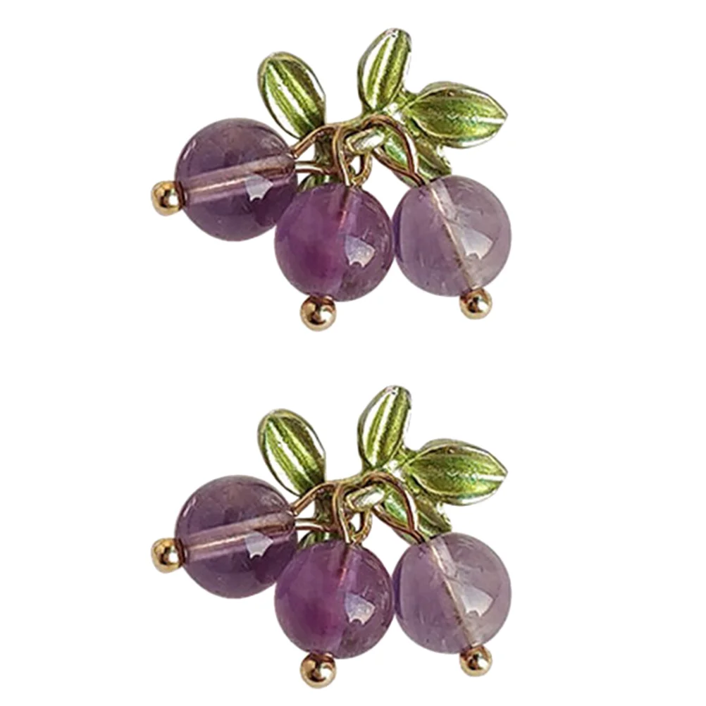 

Accessories Fruit Earrings Studs Grape Women Women’s Crystal Dangle Bead Simple