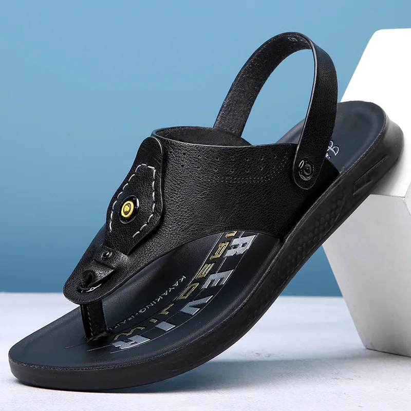 

Новые Универсальные мужские сандалии с открытым носком 2023 г. Летняя мягкая эластичная Повседневная пляжная обувь удобные нескользящие вьетнамки