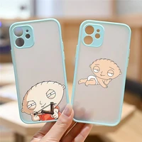 family guys funny cute cartoon phone case matte transparent for iphone 7 8 11 12 13 plus mini x xs xr pro max cover