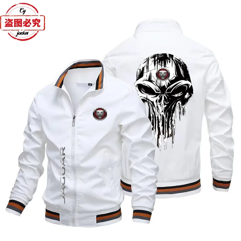 Jaguar logo supercar racing jacket loose long-sleeved men's top stand-up collar zipper team uniform