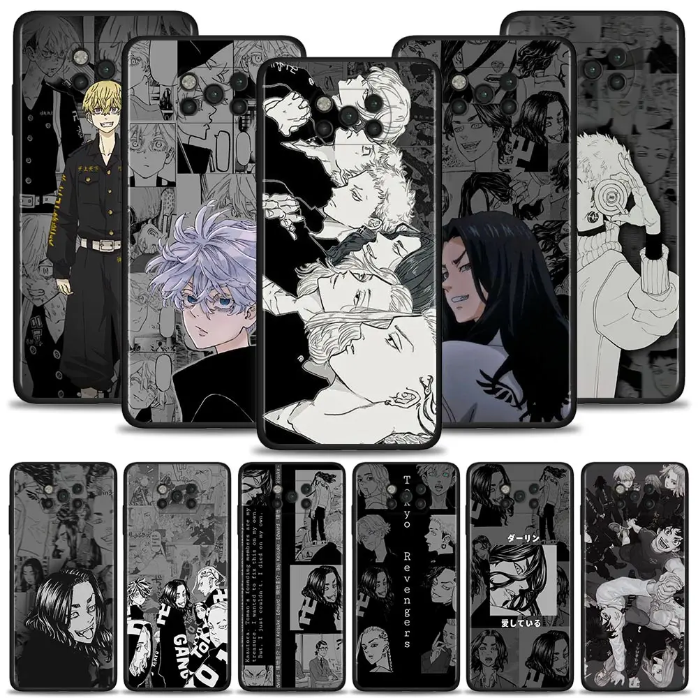 

Phone Case For Xiaomi Poco X3 X4 NFC X3 X4 M2 M3 M4 Pro X3 F3 F4 GT Pocophone F1 C3 C31 C40 Celular Tokyo Revengers Black Style
