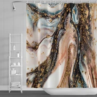 marble shower curtain gradient texture painting anti mold shower curtain hooks 180x200 bathroom curtain waterproof black white