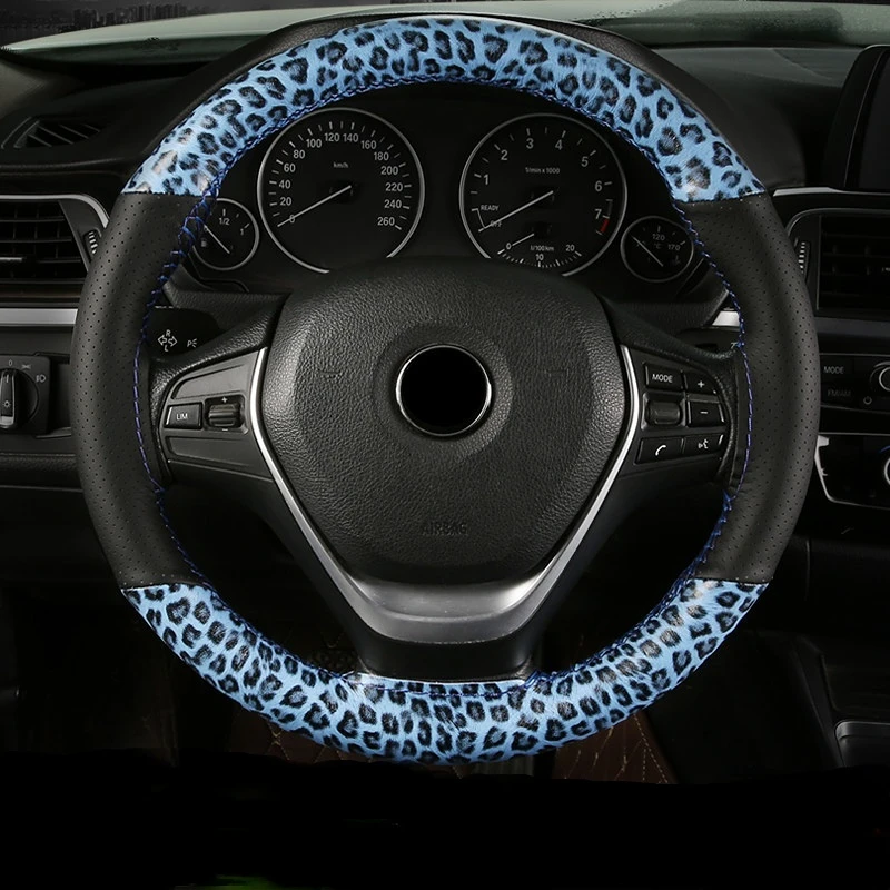 

Автомобильные аксессуары, оплетка на руль, аксессуары для руля с иглами и ниткой из искусственной кожи, диаметр 38 см