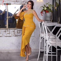 2022 plus size mermaid mother of the bride dresses with elegant tea length long sleeve wedding guest dress formal evening gowns