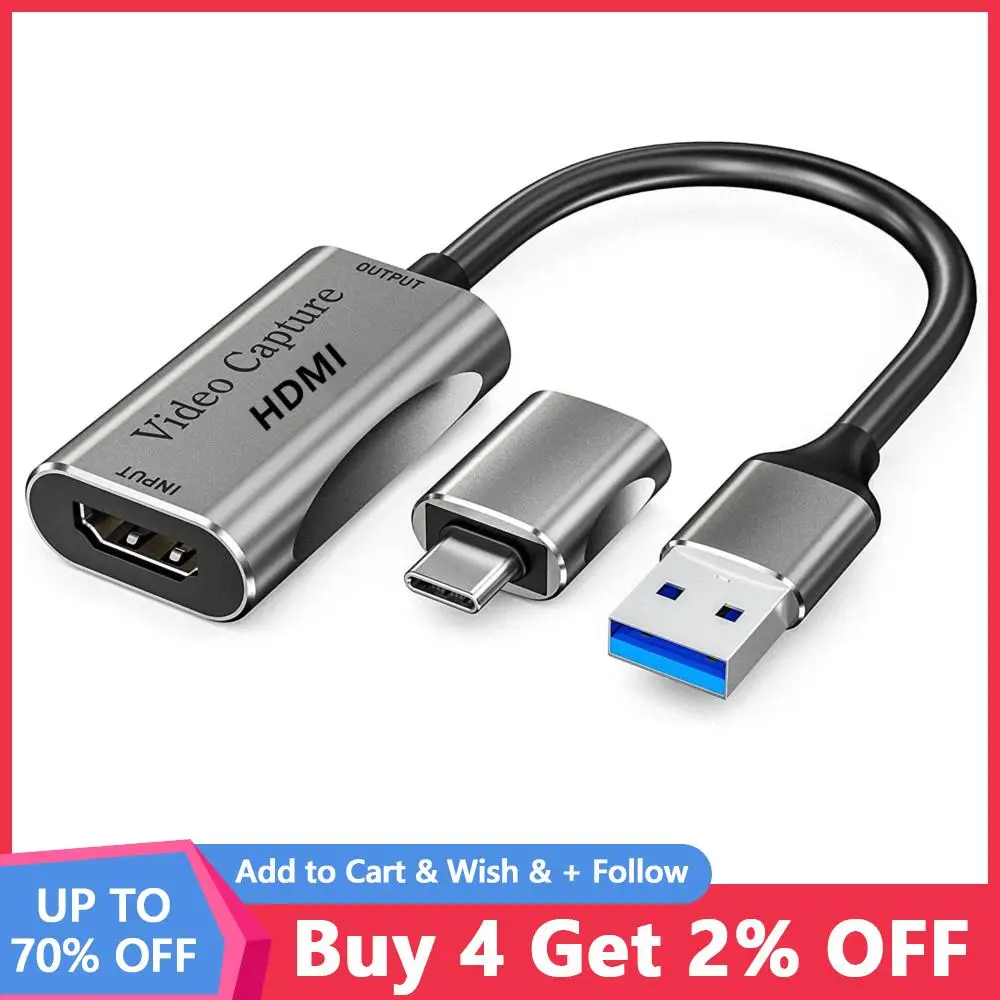 

USB 3.0 Type C Карта видеозахвата 4K HDMI-совместимый конвертер для видеоигр