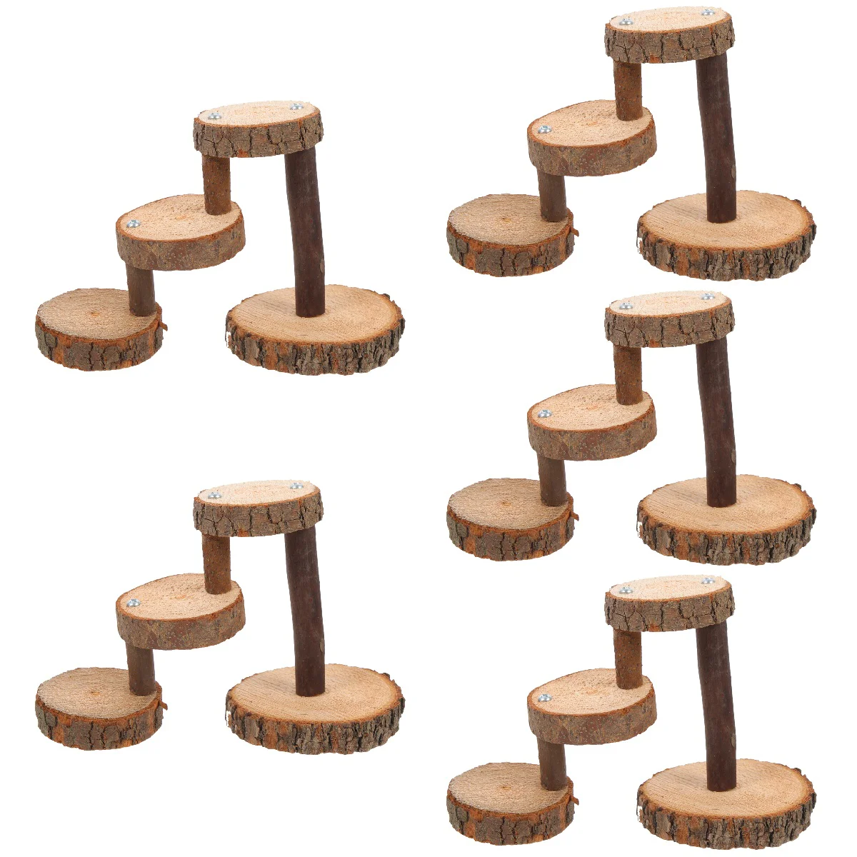 

5 Sets of Delicate Springboard Pet Climbing Ladder Wooden Jumping Board Squirrel Springboard(3 Tiers)