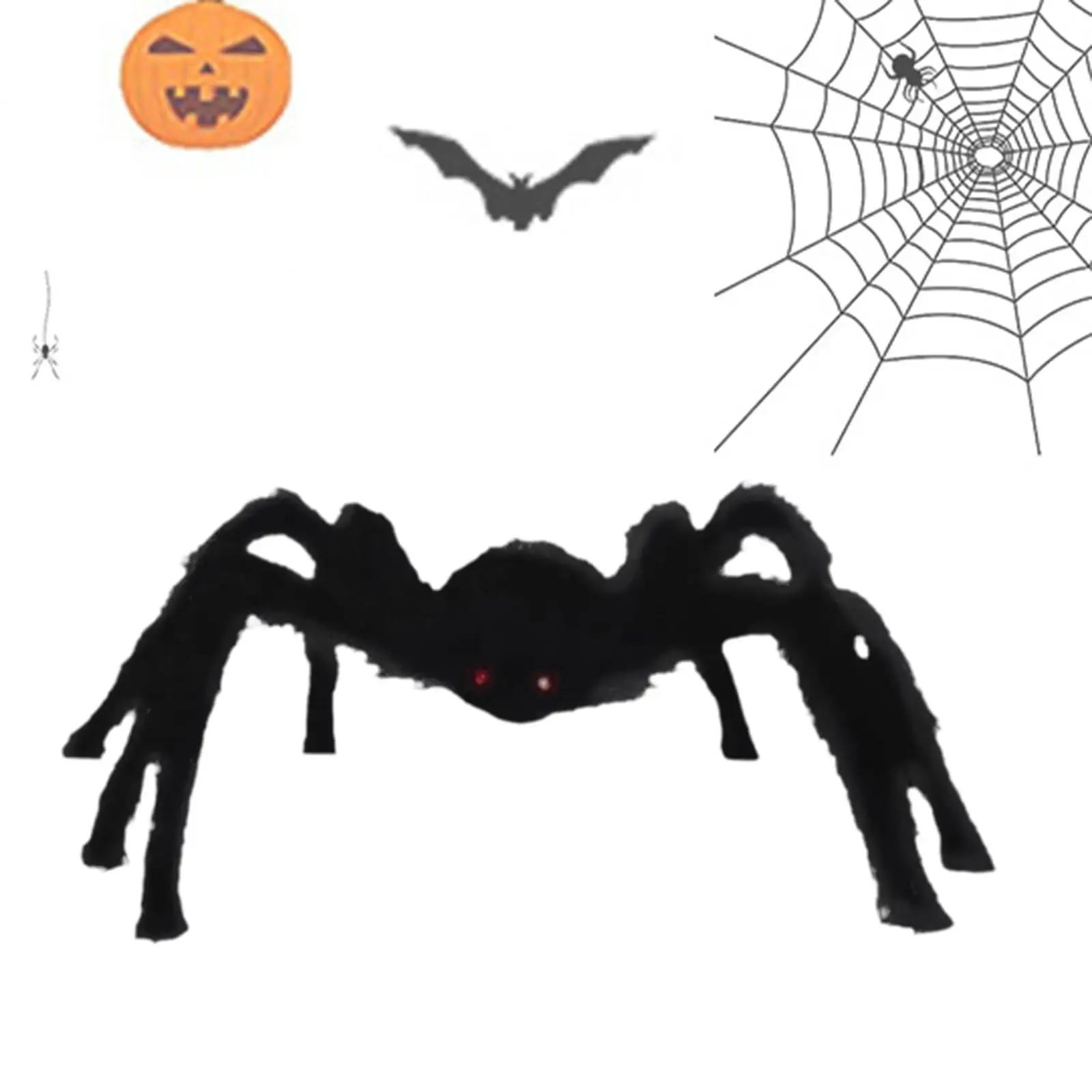 

Scary Spider with Red Eyes, Large Black Spider, Realistic Scary Props,