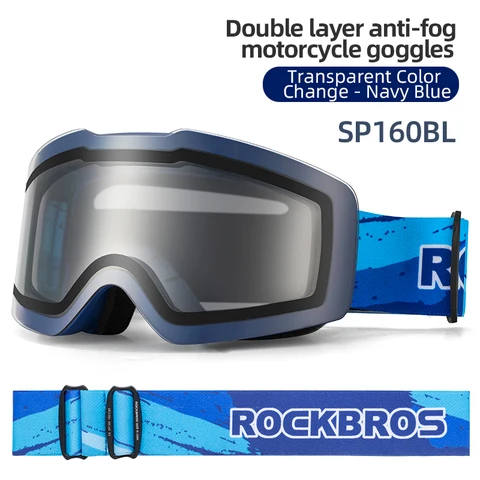 ROCKBROS фотохромные лыжные очки Анти-туман двухслойные очки для сноуборда ветрозащитные зимние лыжные очки моторные лыжи солнцезащитные очки