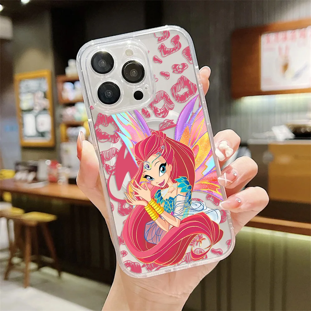 Фото Новый магнитный чехол для телефона W-Winx Clubs для Samsung Galaxy S26 S25 S24 S23 S22 S21 S20 FE Edge Plus Ultra 5G, мягкий прозрачный ТПУ №3