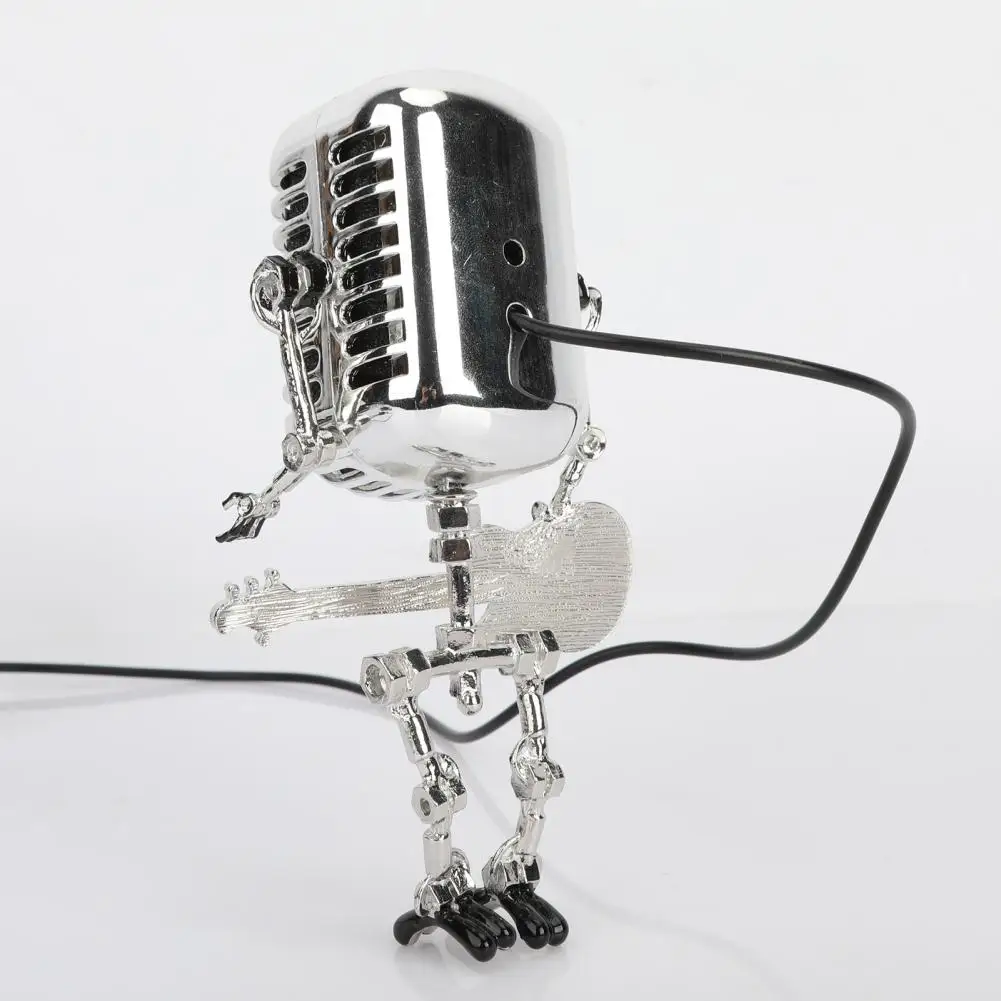 

Exquisite Handicraft Delicate Craft Cyberpunk Style Microphone Robot Light Energy-saving Retro Robot Light Birthday Gift