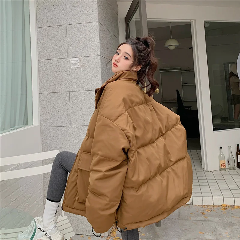 Thickened Cotton Padded Coat Women's 2022 New Warm Bread Down Jacket Stand Collar Cotton Padded Jacket For Lovers