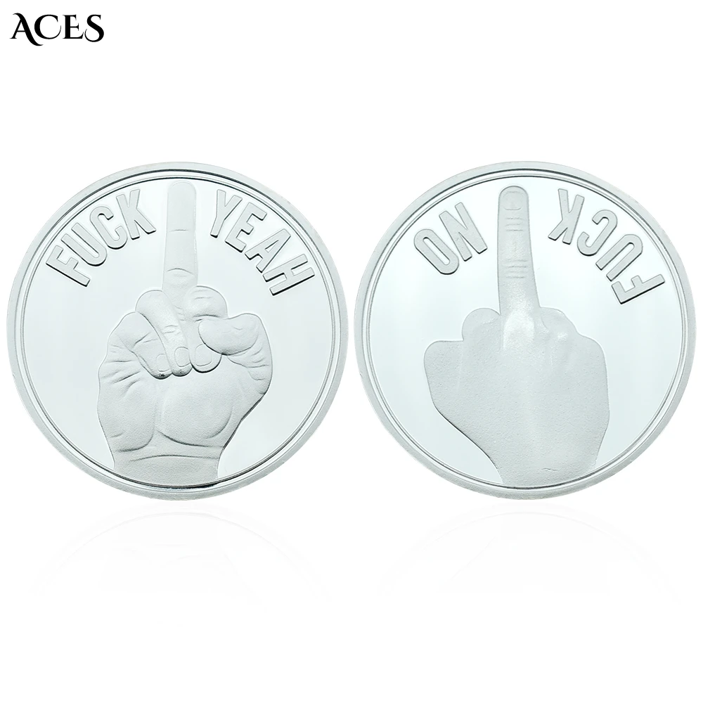 

Yes or No SILVER Coin Finger Letters Coin Collectibles Fingertip Toy Coin Decision Coin In Cover Desktop Ornament