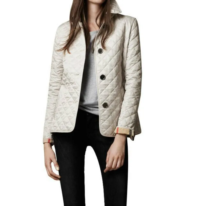 2023 Fashion Casual Fall/winter Lapel Single-breasted Slim-fit Cotton Jacket Small Cotton Coat Female Temperament Slim-fit Warm