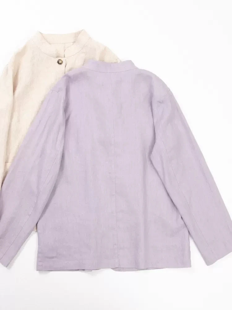 Женский свободный Блейзер Универсальный Дышащий льняной блейзер с промытой