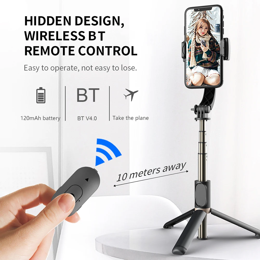 

Ручной Стабилизатор из алюминиевого сплава, Bluetooth совместимый, телескопический стабилизатор для смартфона, видеозапись