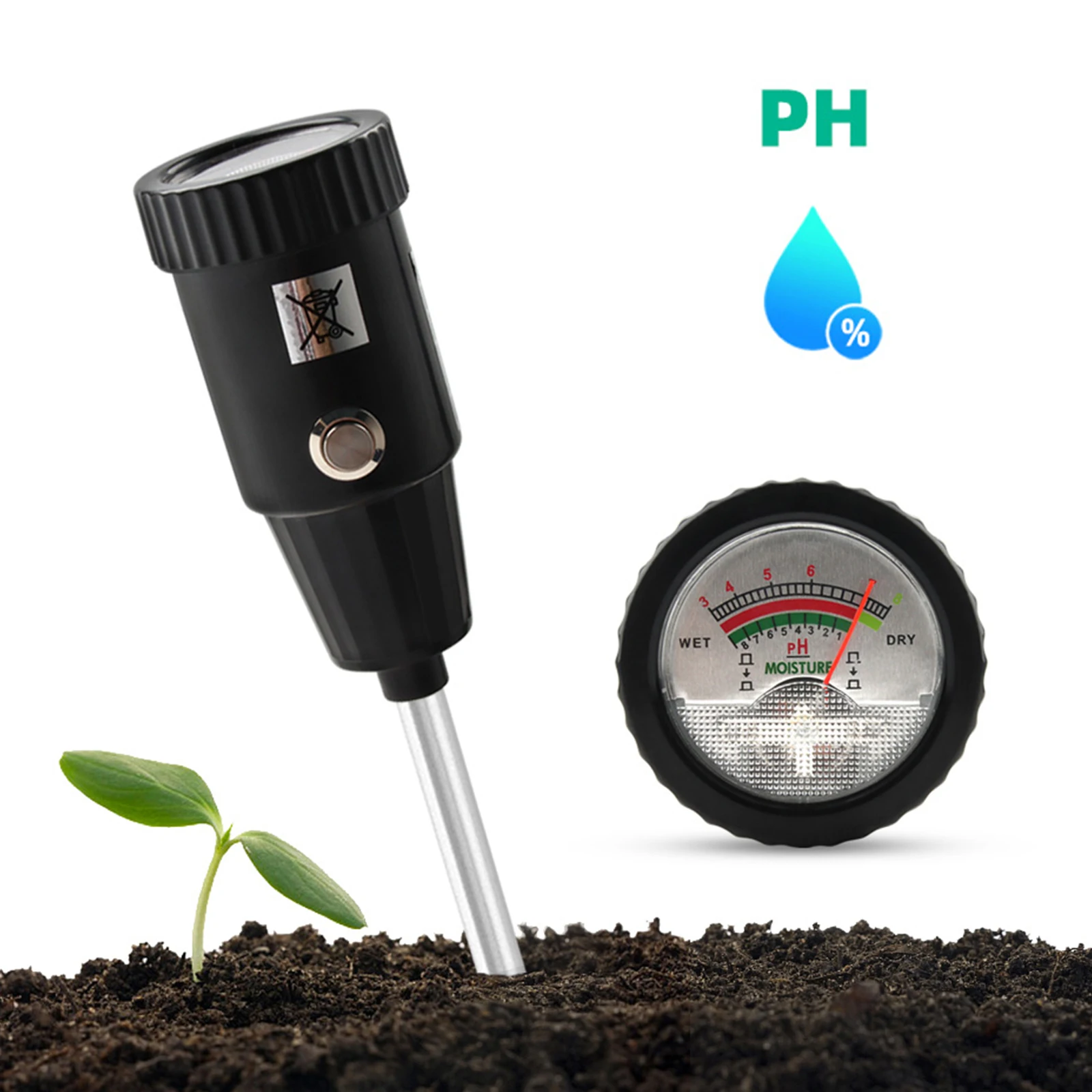 

Moisture Sunlight PH Meter Soil Water Analyzer Detector Humidity Light PH Tester Garden Plants Flowers Moist Tester Instrument