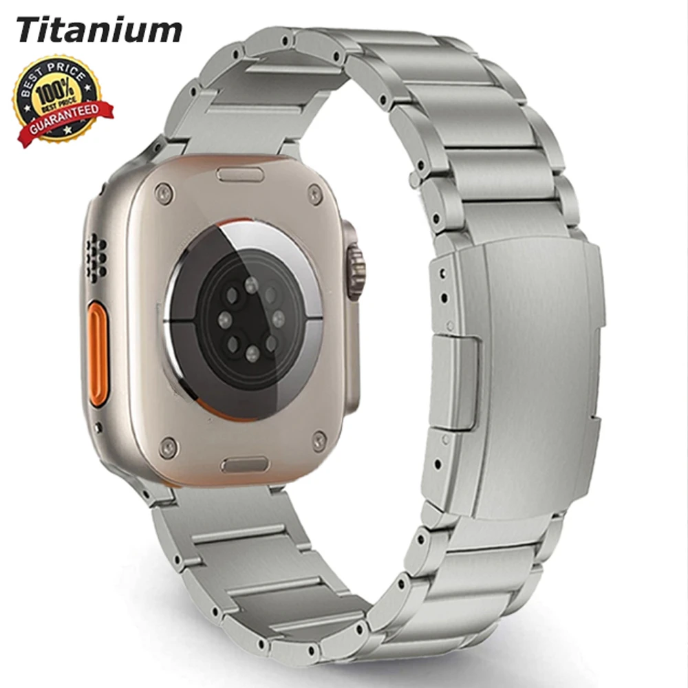 

Titanium Band for Apple Watch ULTRA 2 49mm 41 45mm 40 42mm 44MM Luxury Men Business Strap for iWatch Series 9 Ultra 7 8 5 4 6 se