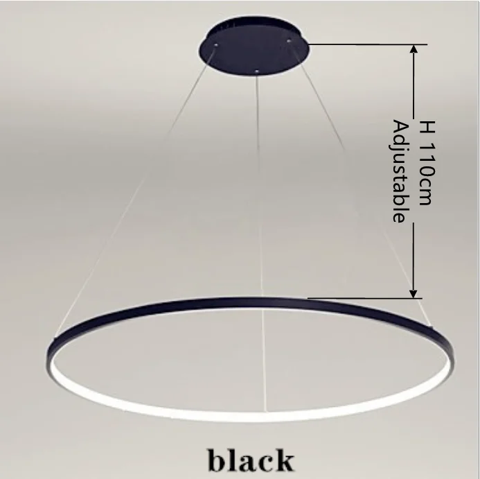 

Simple chandelier LED restaurant lamp modern creative round Nordic designer bedroom living room White / Black / Brown lamp