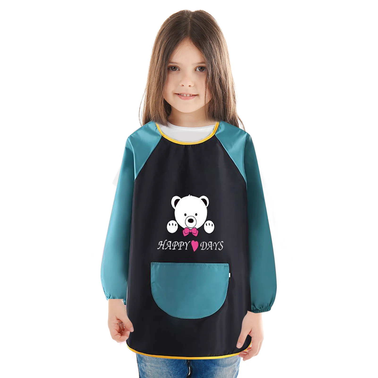 

Детская художественная одежда, милый модный детский художественный купальник, многоразовый, высокая плотность, длинный рукав, большой карман, детский художественный купальник, хорошо