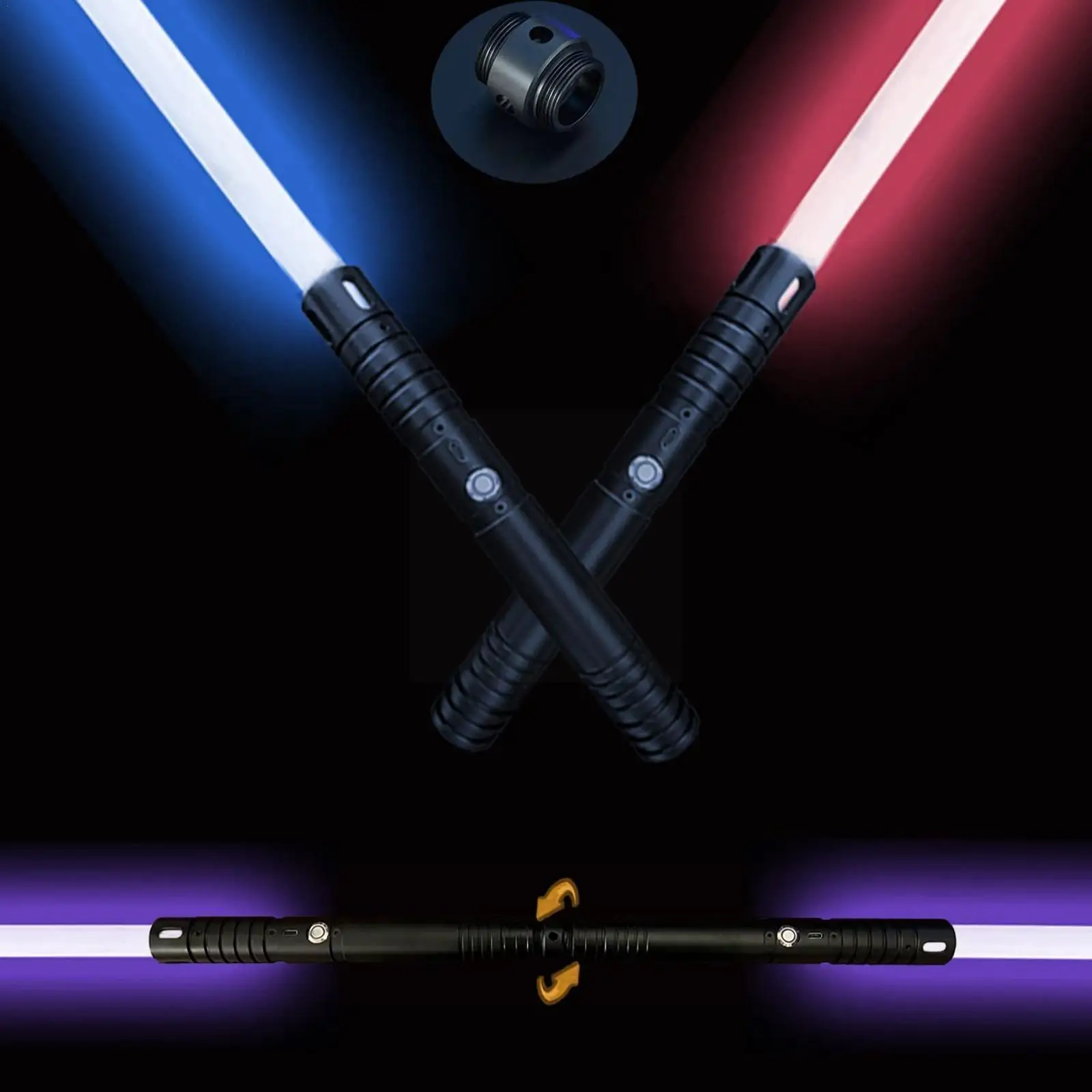 

80cm RGB Color Lightsaber 15 Color Variable Metal Handle Sound USB With FX Effect Sword Hitting Duel Lightsaber Laser Charg Z7N5