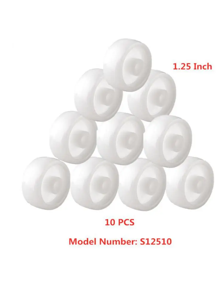 

(10 Packs) 1.25 Inch Single Wheel Light White Pp Plastic Small With Diameter 30mm Smooth Piece Folding Bed Pulley