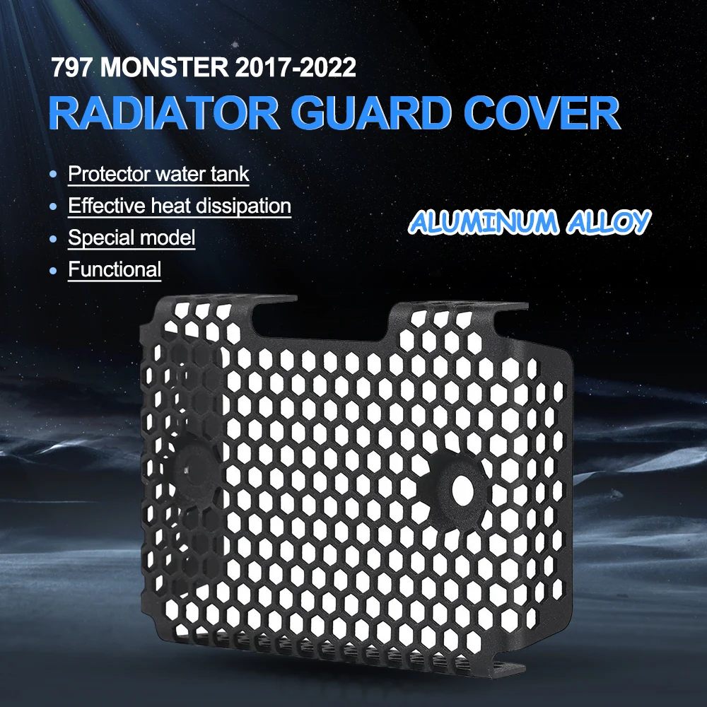 

For Ducati Monster 797 Plus 797 Monster 2017-2022 2021 2020 Black Voltage Regulator Rectifier Kit Grille Cover Guard Protection