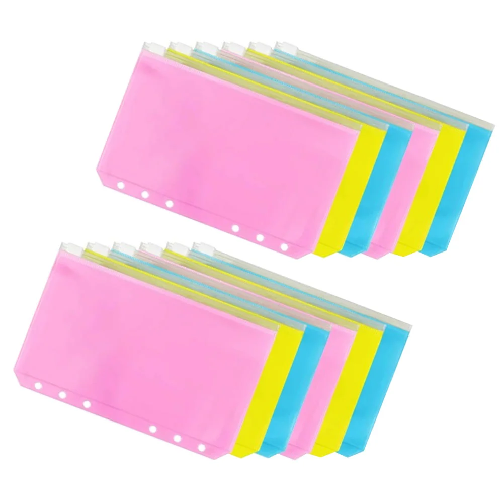 

12Pcs Zipper Binder Pouches Multipurpose Blinder Pouches Loose Leaf Bags Blinder Pockets for Gift Office School Home