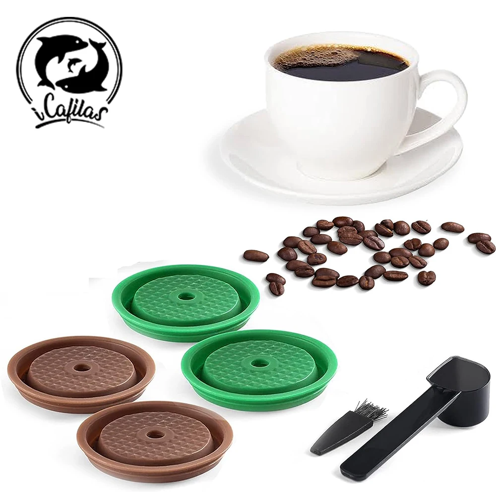 

Icafilas Reusable Silicone Cover Lid for Nespresso Vertuo Next Coffee Capsule Lid Pod Cover & Food Grade Silicone Lid