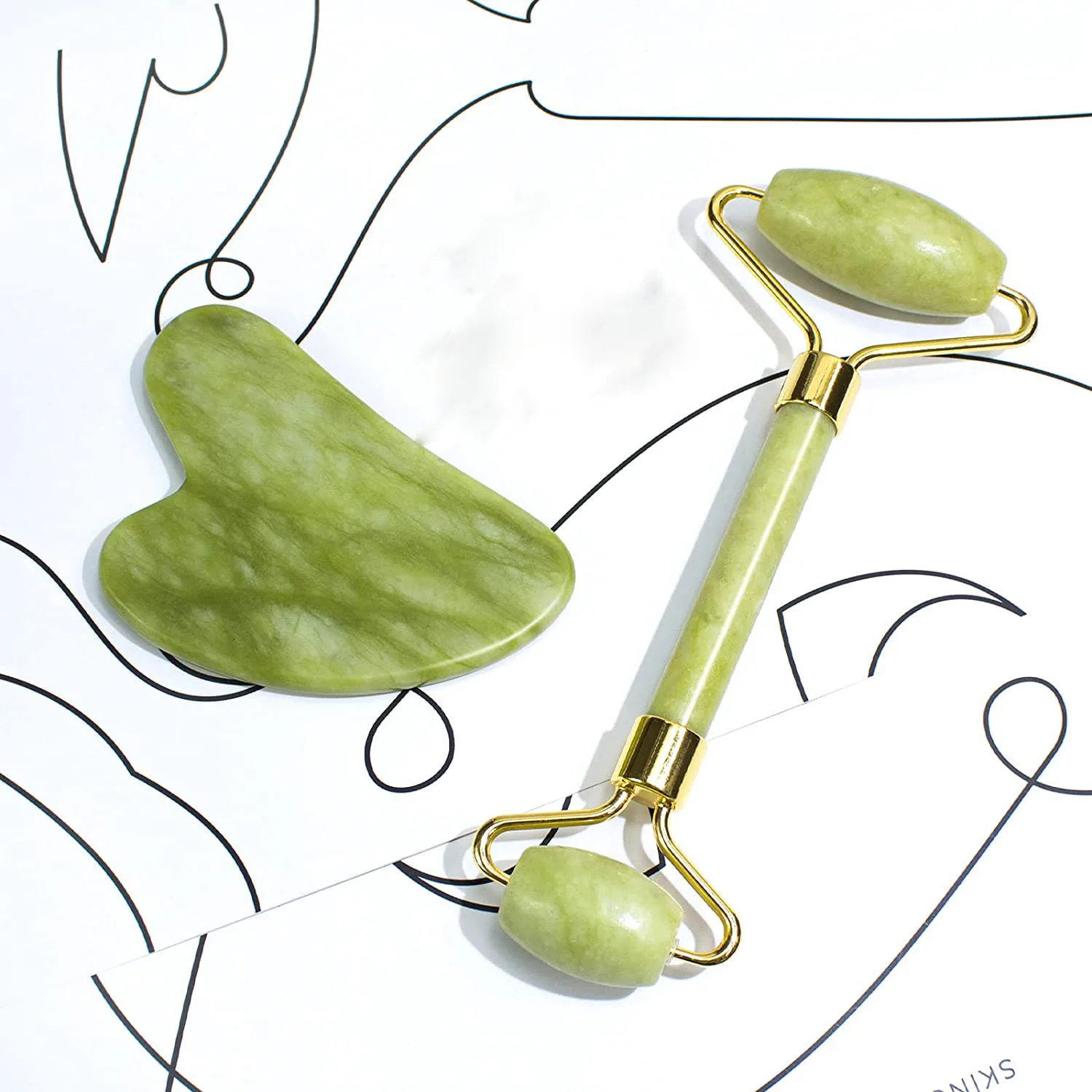 2 шт. Gua Sha натуральный камень Gowoman Gua Sha камень для лица Gua Sha Visage ролик для массажера лица инструмент гуашь скребок LBHL07 (art.: 3920ca63d665e) - 3920ca63d665e