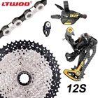 Комплект переключателей передач LTWOO MTB, 12 Скоростей, карбоновый задний переключатель передач 1X12, 12S46T50T52T, кассета, свободное колесо, KMC X12, цепь для HG hub
