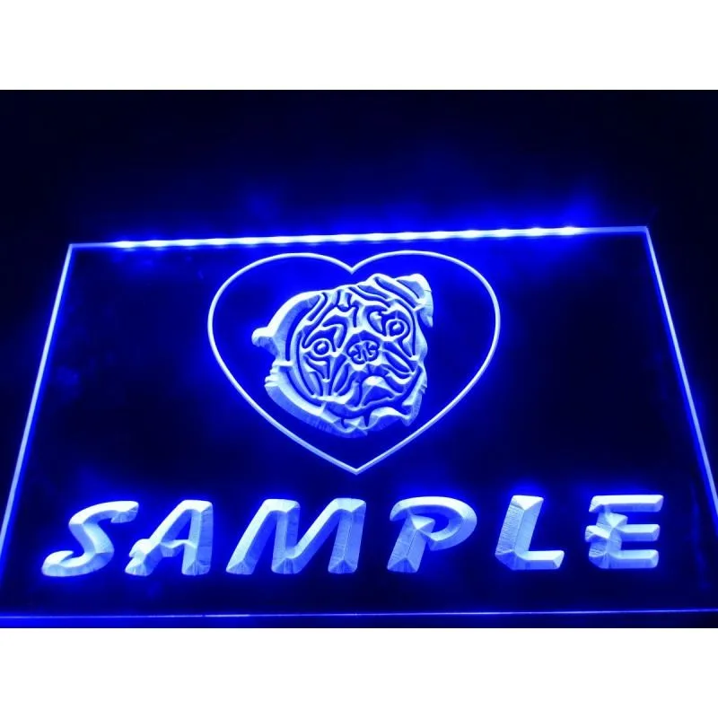 

Именной персонализированный домашний светодиодный неоновый фон для собаки Мопса