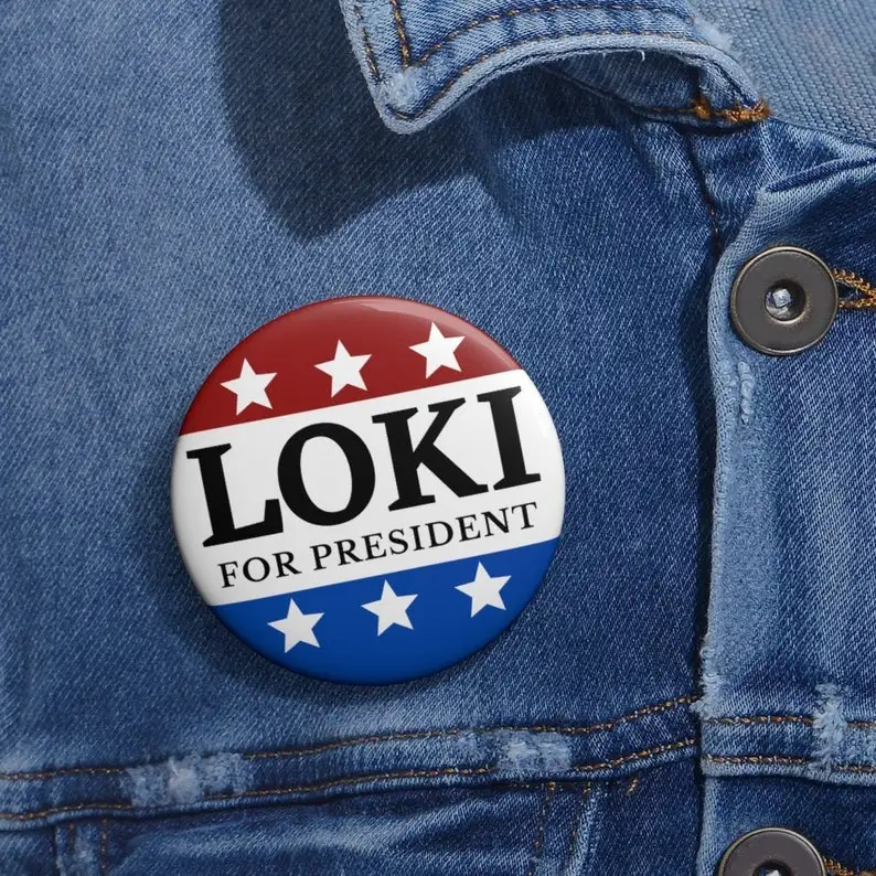 

Loki For President Customizable Soft Buckle Pin Decorative Gift Hat Badge Lapel Brooch