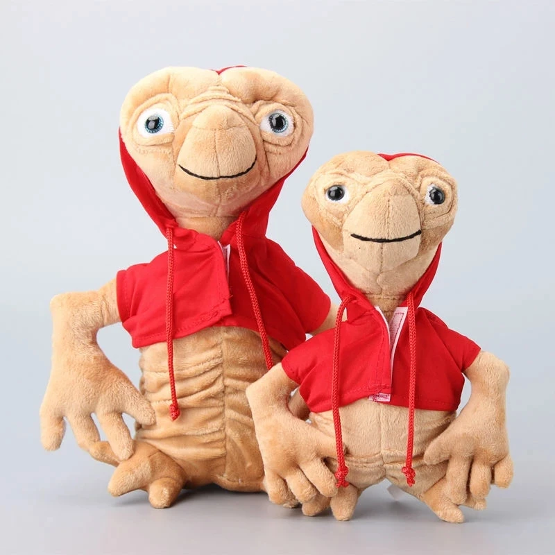 

20/28cm ET Extra Terrestrial Alien Soft Stuffed Plush Doll with Hoodie Anime Cartoon Collection Toy Red Grey Approx