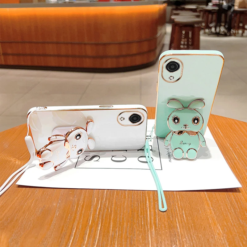 Роскошный чехол для телефона с квадратным покрытием кролика микра астронавта