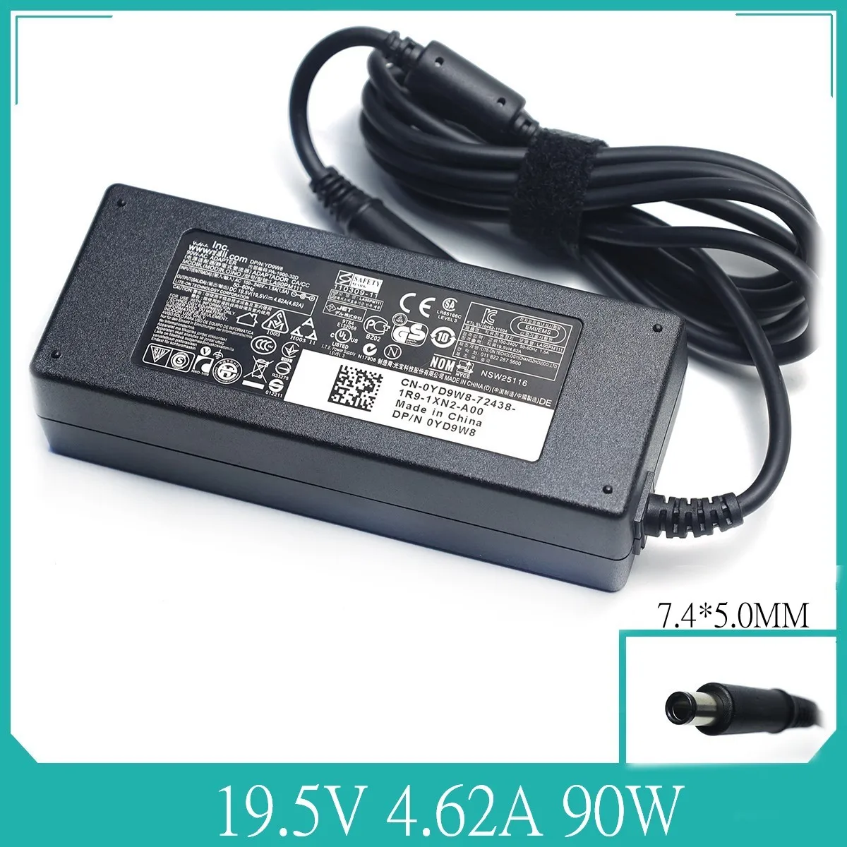 19.5V 4.62A 90W 7.4*5.0mm AC Laptop Power Supply for Dell E6