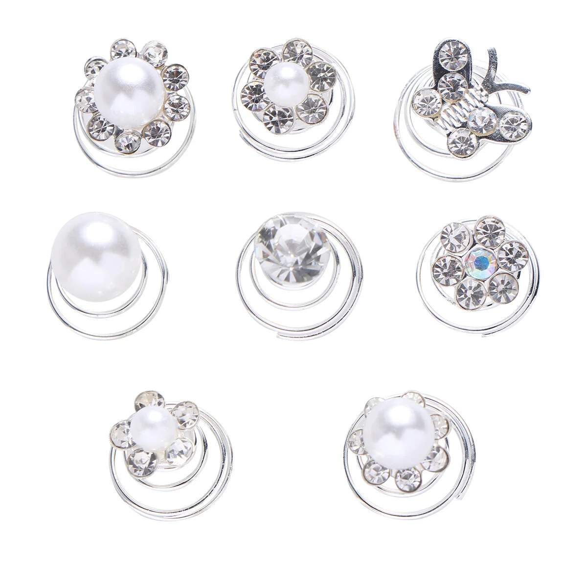 

36 in 1 Rhinestone Flower Hair Accessories Pin Set Mini Hair Clips for Wedding Bridal Prom Party Decor