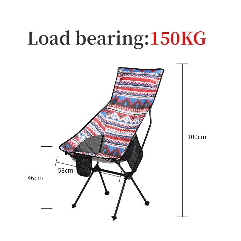 

Ultralight Folding Moon Chairs Outdoor Camping Chair Removable Washable Fishing Picnic BBQ Chairs With Carry Bag Outdoor Stool