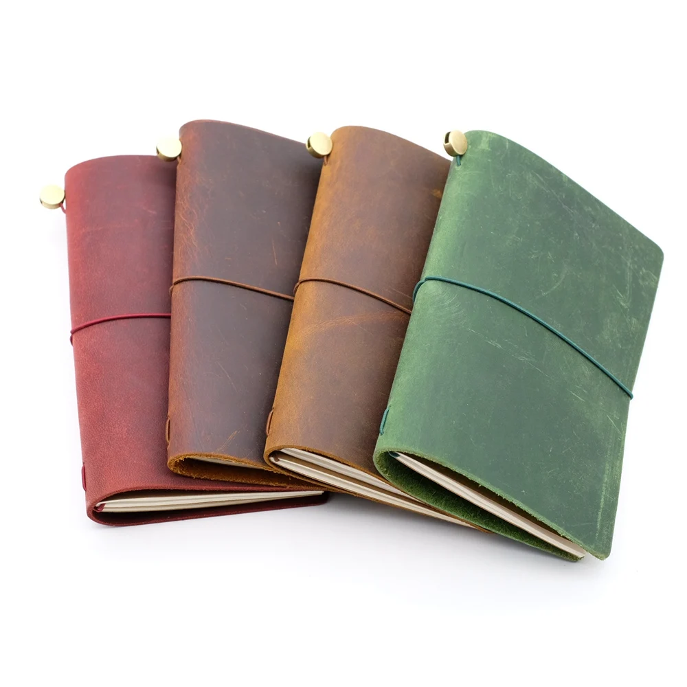 

Handmade Genuine Leather Traveler's Notebook Travel Diary Journal Vintage Cowhide Defective M Size TN Diary