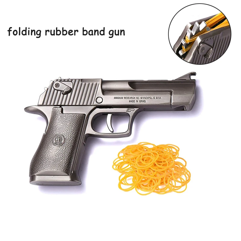 

Hot Selling Metal Rubber Band Shooting Gun Model Folding Twelve Burst Outdoor Shooting Activities Gun Toy Boy Birthday Gift Gun
