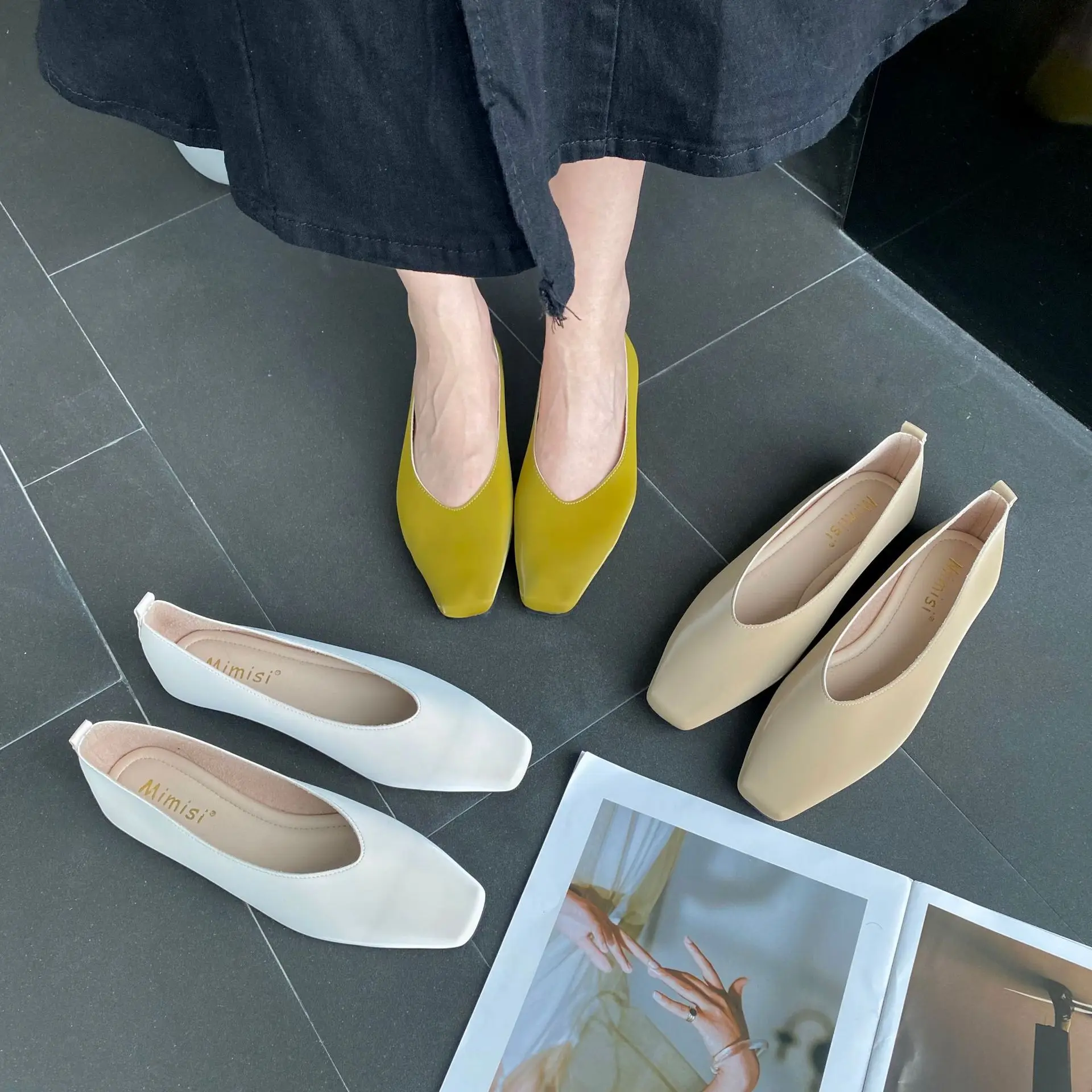 

Кроссовки женские на низком каблуке, мягкие повседневные, без застежки, квадратный носок, бабушка, медсестра, осень