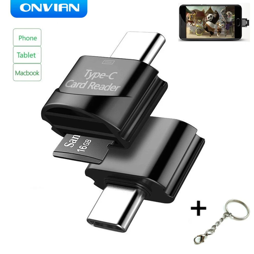 Onvian Card Reader USB 2.0 SD/Micro SD TF OTG Smart Memory Card Reader Type C USB-C Adapter For Huawei Samsung Xiaomi PC MacbooK