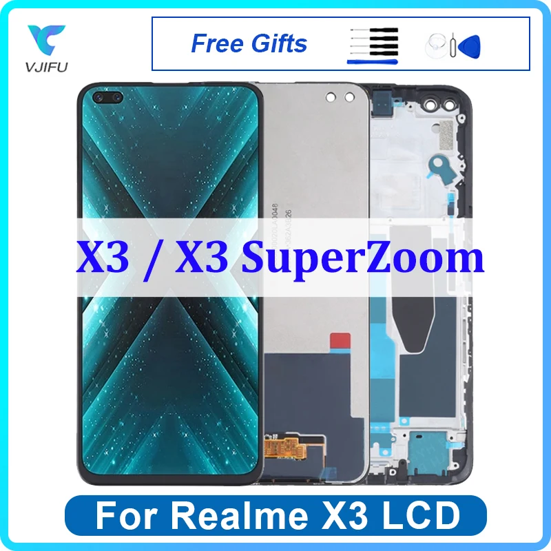 Оригинальный ЖК-дисплей 6,6 дюйма для OPPO Realme X3 SuperZoom, дисплей с сенсорным экраном RMX2086, RMX2142, RMX2081, дигитайзер в сборе для замены