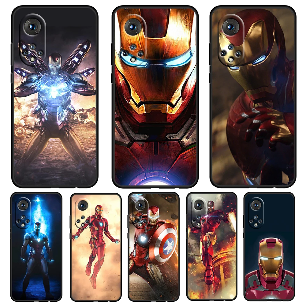

Marvel Iron Man For Honor 60 50 20 SE Pro X30 10X 10i 10 9X 9A 8X 8A Lite Silicone Soft TPU Black Phone Case Capa Cover Coque